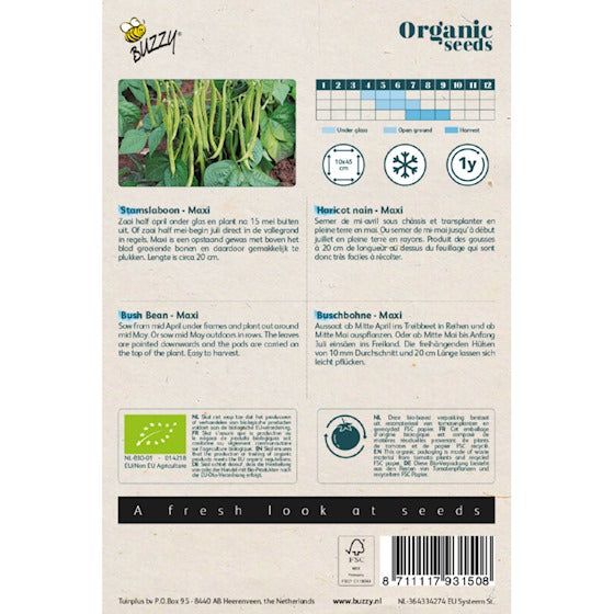 Organic Stamslabonen Maxi zaden