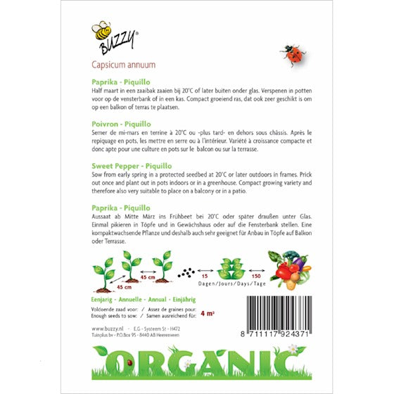 Organic Paprika Piquillo zaden
