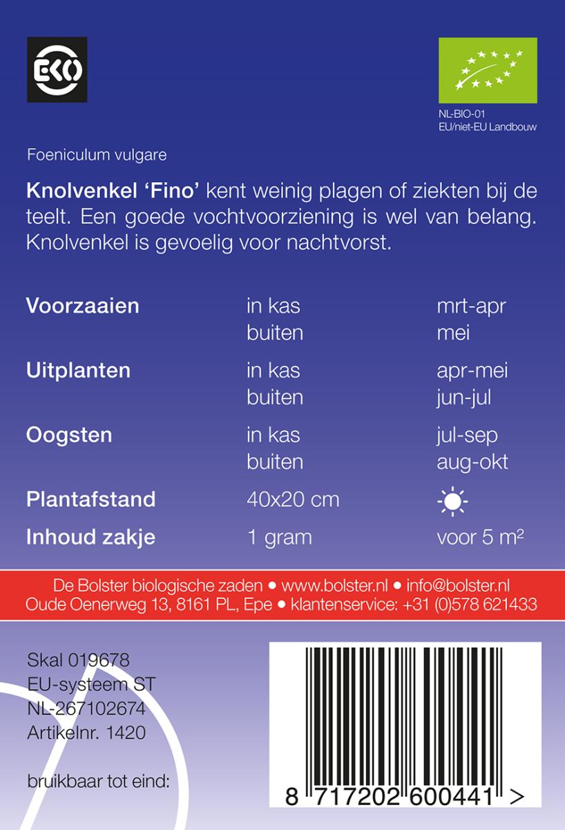 Knolvenkel 'Fino' Biologisch - Feggies