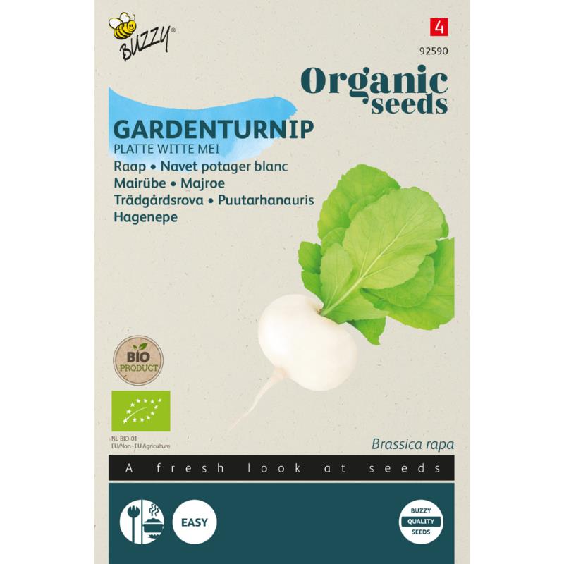 Organic Raap Platte Witte Mei zaden - Feggies