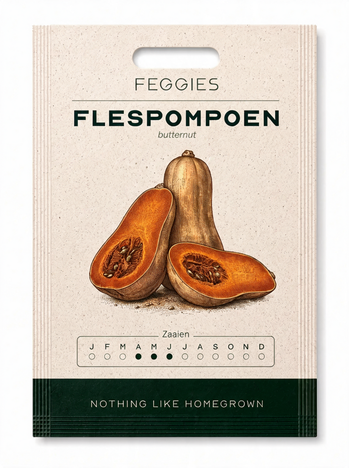 Flespompoen butternut – biologische pompoenzaden (lang houdbaar)