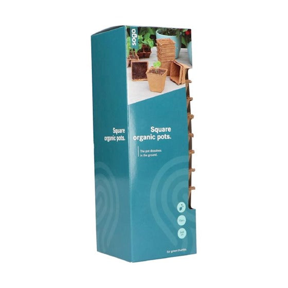 SOGO Biologische turfpotjes 6cm vierkant 10st - Feggies