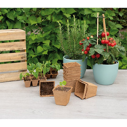 SOGO Biologische turfpotjes 8cm vierkant 10st