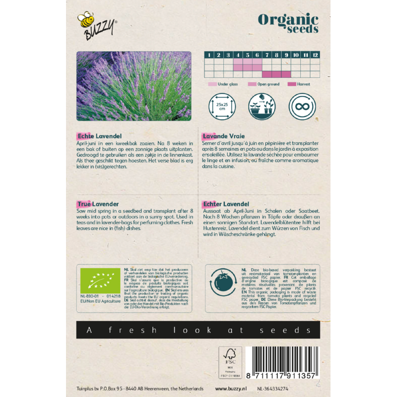 Organic Echte Lavendel zaden