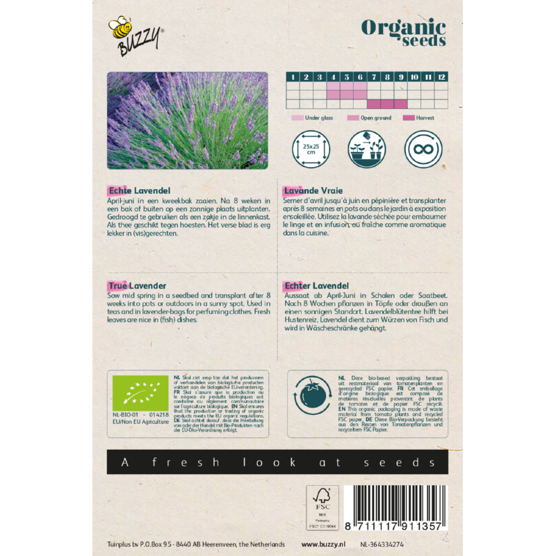 Organic Echte Lavendel zaden - Feggies