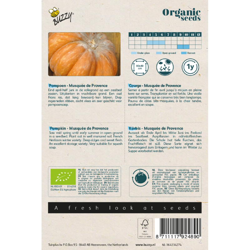 Organic Musquee de Provence zaden - Feggies