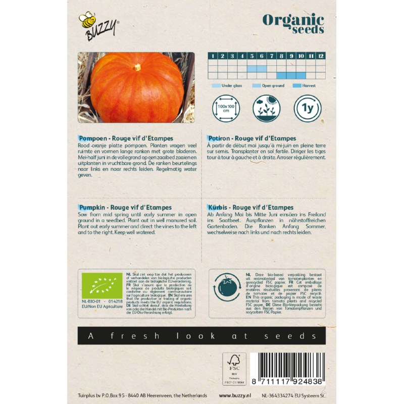 Organic Rouge vif d'Etempes zaden - Feggies