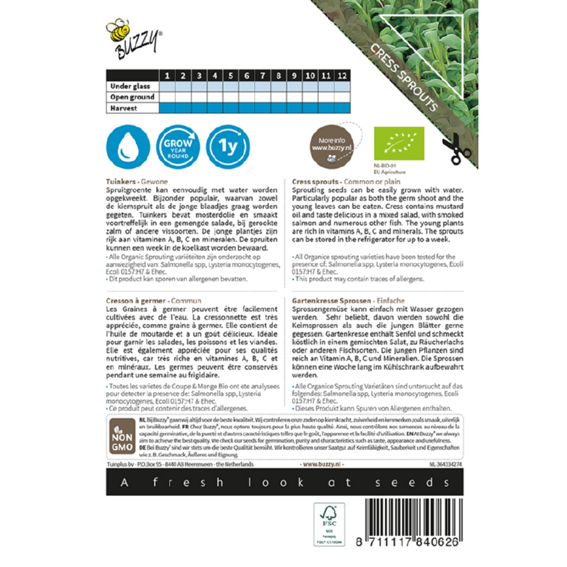 Organic sprouting tuinkers zaden - Feggies